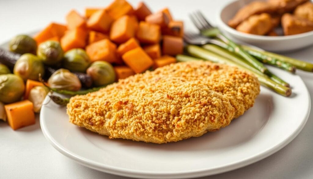 Breaded Chicken Breast with Side Dishes Breaded Chicken Breast with Side Dishes