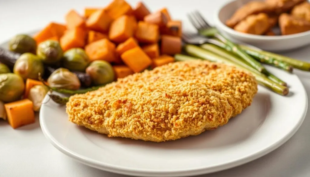 Breaded Chicken Breast with Side Dishes Breaded Chicken Breast with Side Dishes