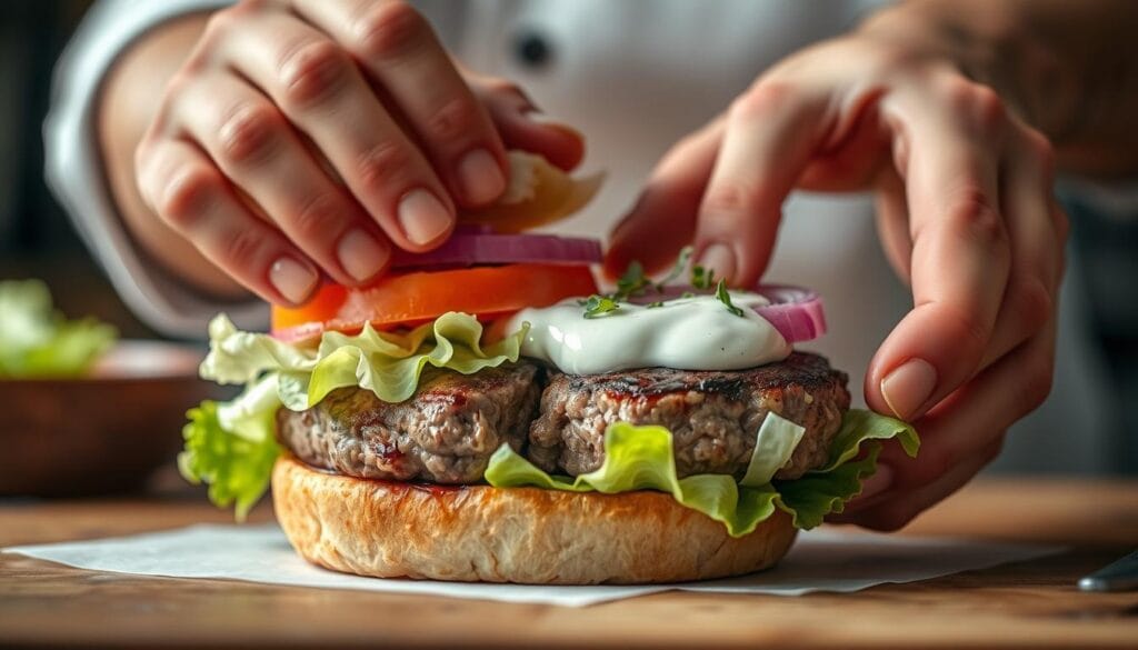 Lamb Burger Assembly Techniques Lamb Burger Assembly Techniques