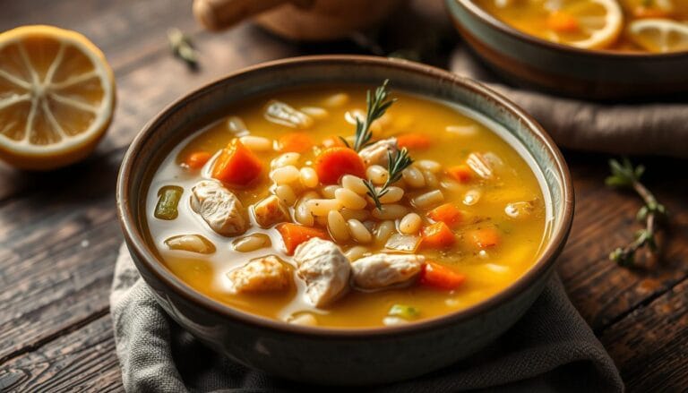 Lemon Chicken Orzo Soup